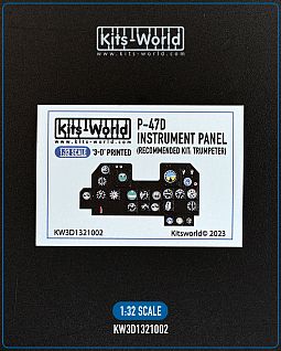 Kitsworld 1/32 Scale - P-47D - 3D Printed/Full Colour Instrument Panel KW3D1321002 - P-47D (Recommended Kit: Trumpeter) 